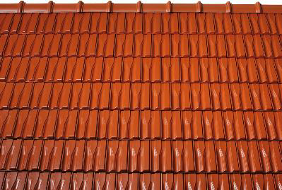 Bild 7-74 bis 76: Ziegeldeckung – Dachziegel Landdach natur/dunkelbraun/rot 