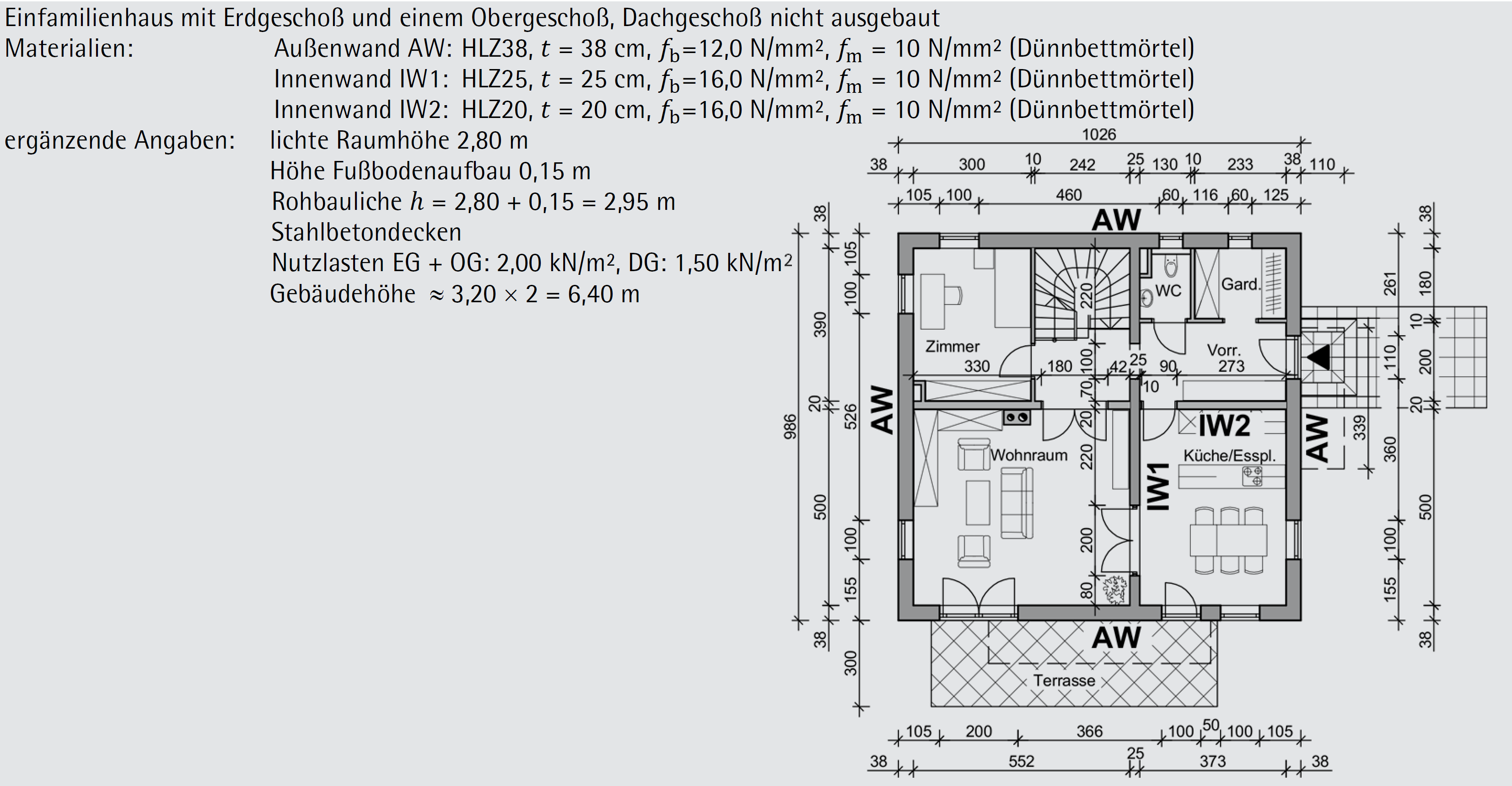 Beispiel 6-10: konstruktive Regeln der Gesamtstabilität nach ÖNORM B 1996-3 (Teil 1/3)